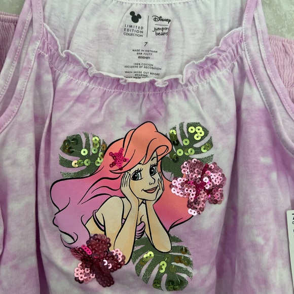 Two piece Disney Little mermaid Ariel short outfit Jumping Bean (size 7) - Picture 2 of 5